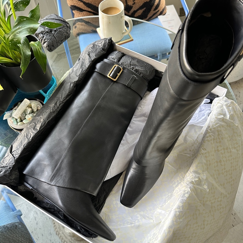 Simkhai Freya Leather Wedge Boots Sz 40